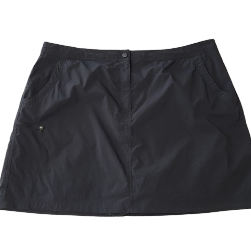 LL Bean‎ Comfort Trail Skort Short Skirt Water Repellent Black Cargo Pocket